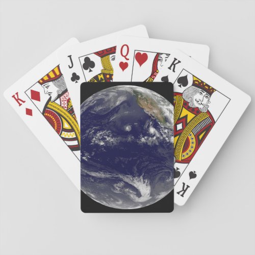 Earth With Three Tropical Cyclones In The Pacific Poker Cards