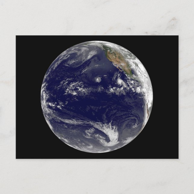 Earth With Three Tropical Cyclones In The Pacific. Postcard (Front)