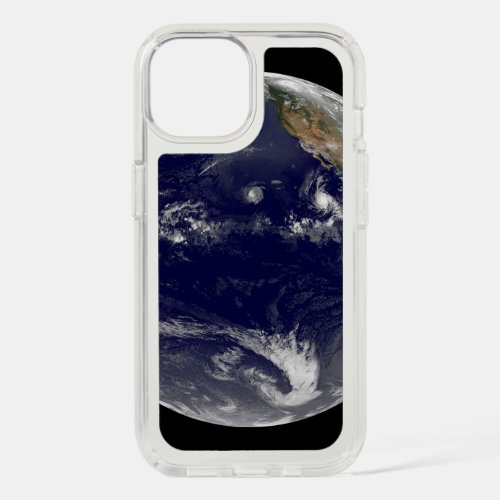Earth With Three Tropical Cyclones In The Pacific iPhone 15 Case