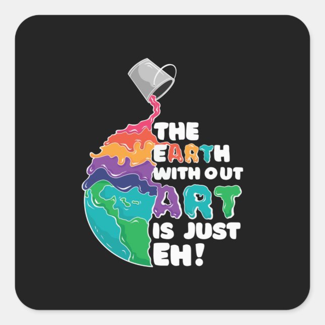 Earth without art square sticker (Front)
