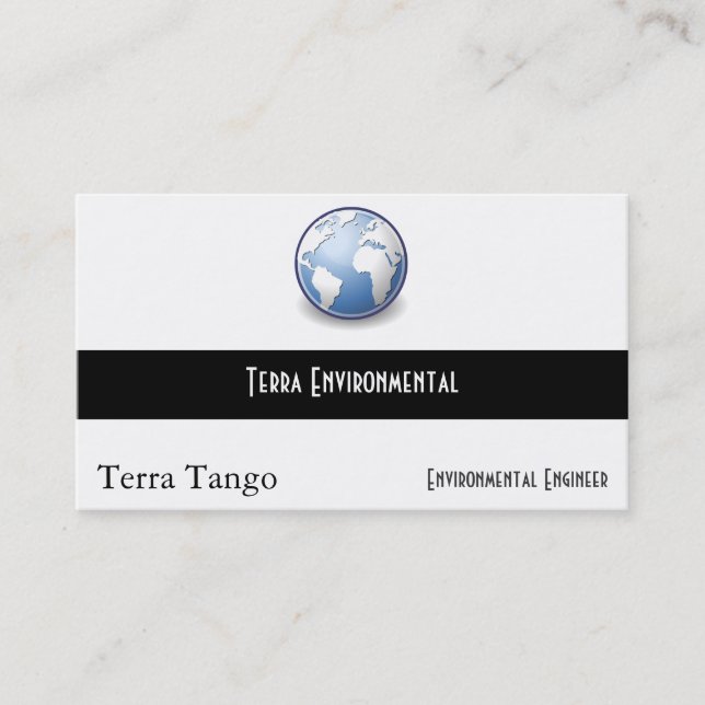 Earth World Globe Tango Business Card (Front)