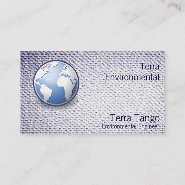 Earth World Globe Tango Textured Look Business Card (Front)