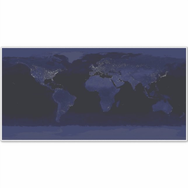 Earth World Map City Lights at Night Satellite Sticker (Front)