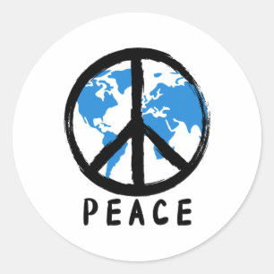 Earth World Peace Earth Day Gifts Uni-kids Blue  Classic Round Sticker