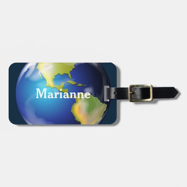 Earth World Planet Design Luggage Tags