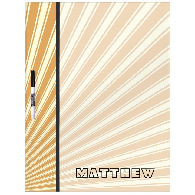 Earth yellow Color Stripe Funky Pattern Dry-Erase Board (Front)