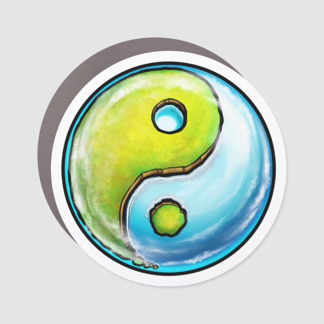 Earth Yin-yang Car Magnet (Front)