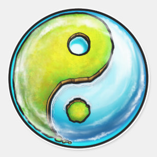 Earth Yin-Yang Classic Round Sticker