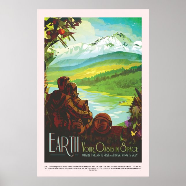 Earth Your Oasis in Space Vintage NASA Travel Poster (Front)
