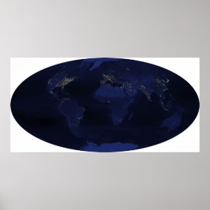 Earth�s human-generated nighttime light Poster