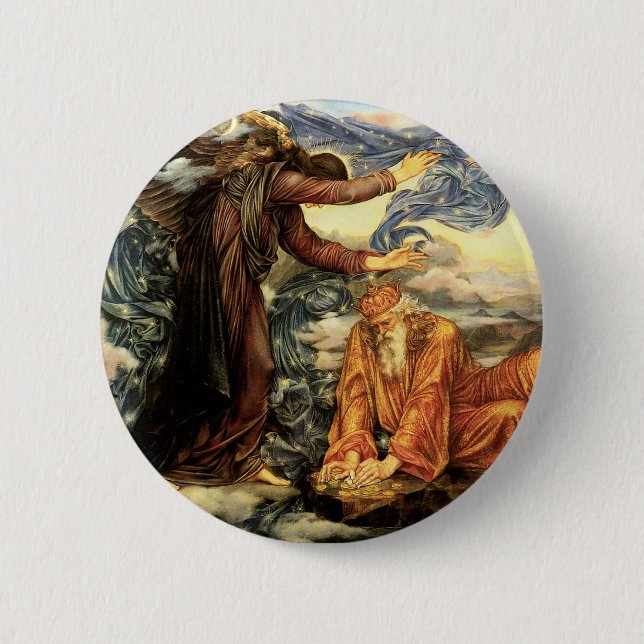 Earthbound by Evelyn De Morgan, Victorian Art Button (Front)