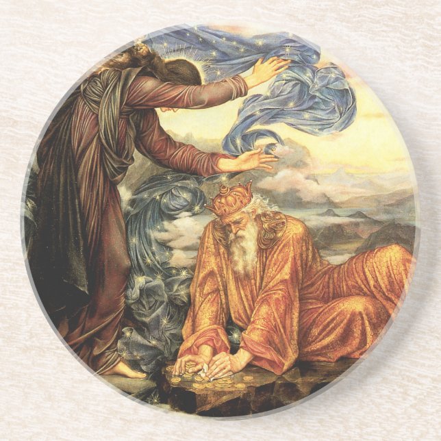 Earthbound by Evelyn De Morgan, Victorian Art Sandstone Coaster (Front)