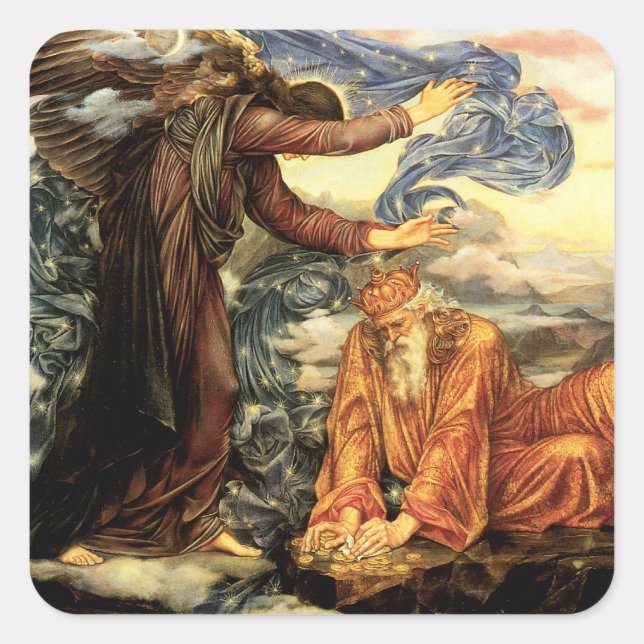Earthbound by Evelyn De Morgan, Victorian Art Square Sticker (Front)