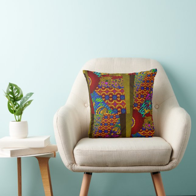 Earthbound Geometry | Boho Luxe Throw Pillow (Chair)