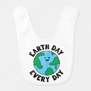 EarthDay Everyday Ecofriendly Icon Happy Earth Cli Baby Bib