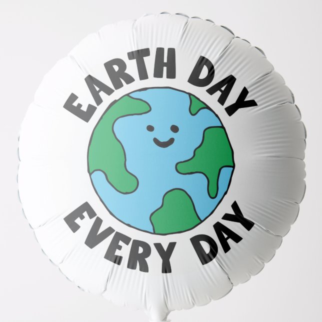 EarthDay Everyday Ecofriendly Icon Happy Earth Cli Balloon (Front)