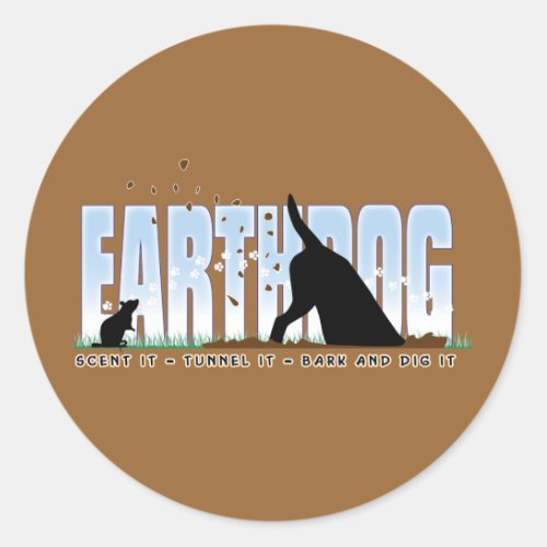 Earthdog color design classic round sticker