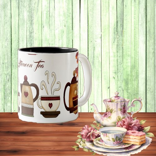 Earthen Brown Mud Teapot Afternoon High Tea Party  Two_Tone Coffee Mug