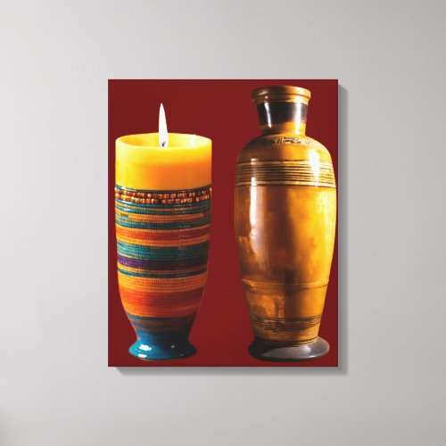 Earthen Glow Clay Art Candle Canvas Print