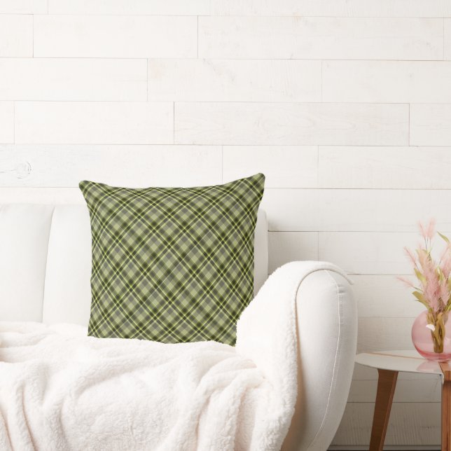 Earthen Green Plaid Throw Pillow 20" x 20" (Couch)
