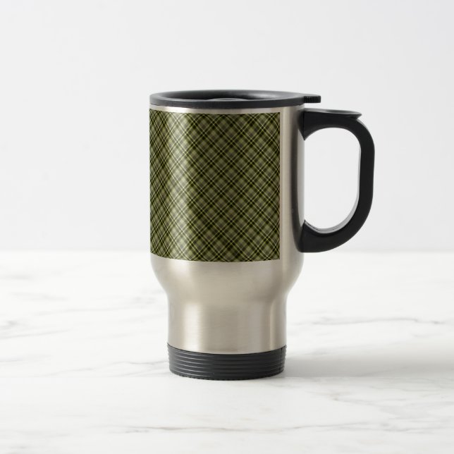 Earthen Green Plaid Travel Mug (Right)