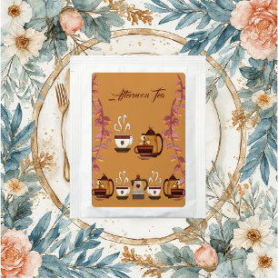Earthen Mud Brown Teapot Afternoon High Tea Party Bag Drink Mix