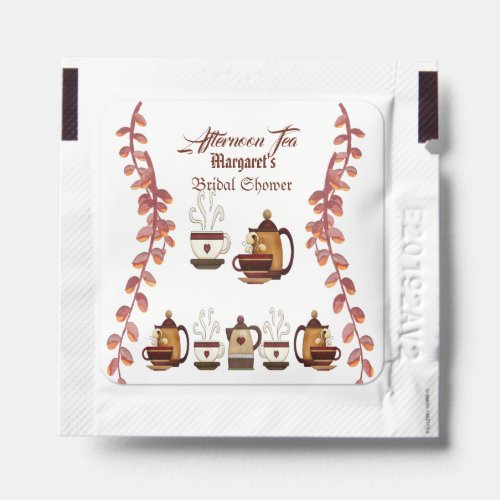 Earthen Mud Brown Teapot Afternoon High Tea Party Hand Sanitizer Packet