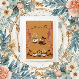 Earthen Mud Brown Teapot Afternoon High Tea Party Tea Bag Drink Mix