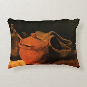 Earthenware, Bottle and Clogs by Vincent van Gogh Accent Pillow