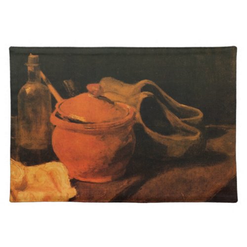 Earthenware Bottle and Clogs by Vincent van Gogh Cloth Placemat