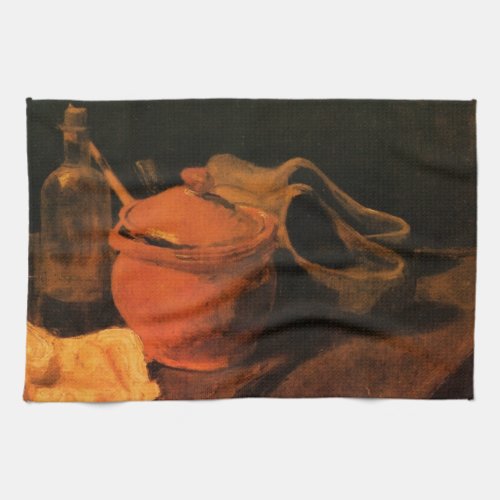 Earthenware Bottle and Clogs by Vincent van Gogh Kitchen Towel