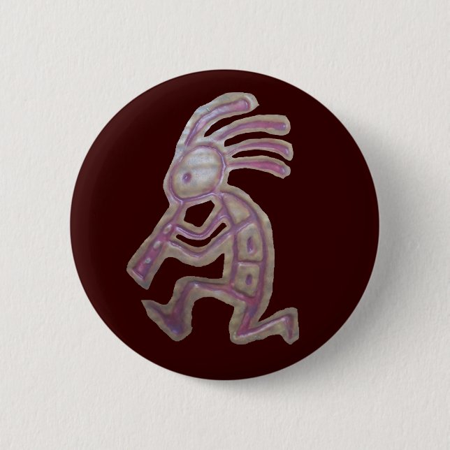 Earthenware Kokopelli Pinback Button (Front)