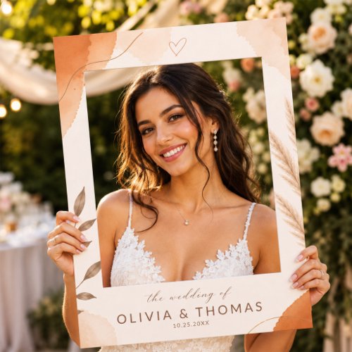 Earthly Boho Modern Terracotta Wedding Selfie Frame