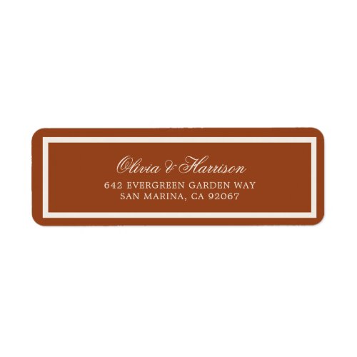 Earthly Chic Terracotta Wedding Address Label