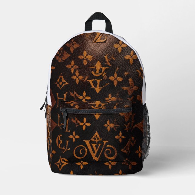 "Earthly Elegance Brown Designer Tote"  Printed Backpack (Front)