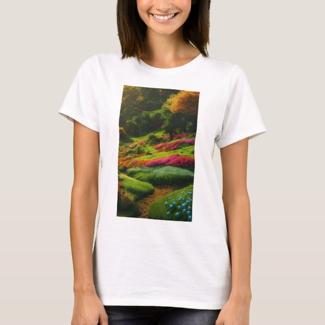 Earthly Elegance: women's nature-inspired T-shirts (Front)