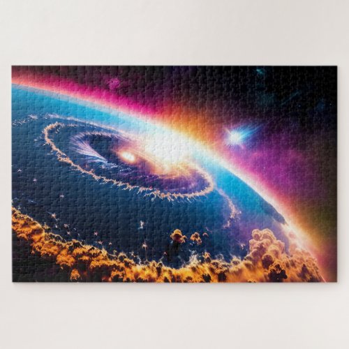 Earthly Galactic Outer Space Phenomenon Hurricane Jigsaw Puzzle