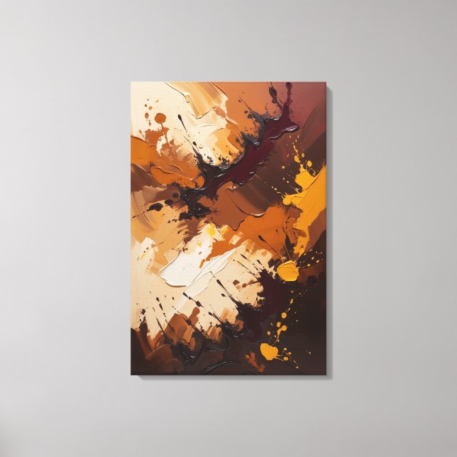 Earthly Harmony - Textured Abstract Oil Painting Canvas Print (Front)