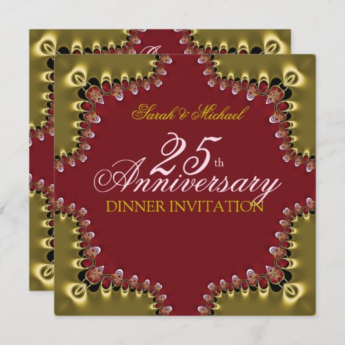 Earthly Love 25th Anniversary Dinner Invitations