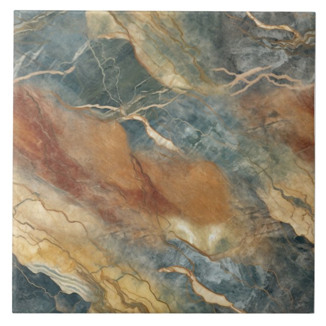 Earthly Tone Marble Pattern Ceramic Tile (Front)