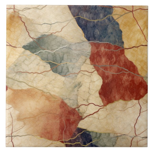 Earthly Tone Marble Pattern Ceramic Tile (Front)