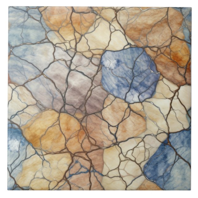 Earthly Tone Marble Pattern Ceramic Tile (Front)