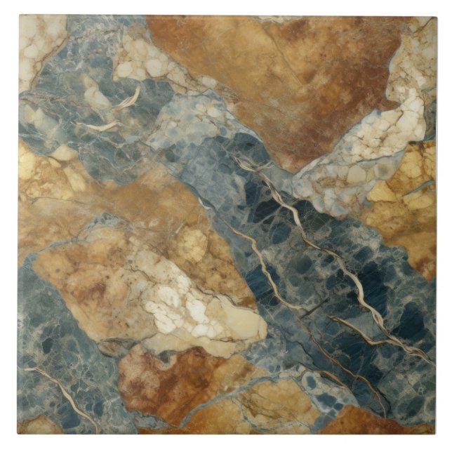 Earthly Tone Marble Pattern Ceramic Tile (Front)