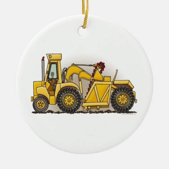 Earthmover Construction Ceramic Ornament (Front)