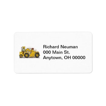 Earthmover Construction Label by justconstruction at Zazzle