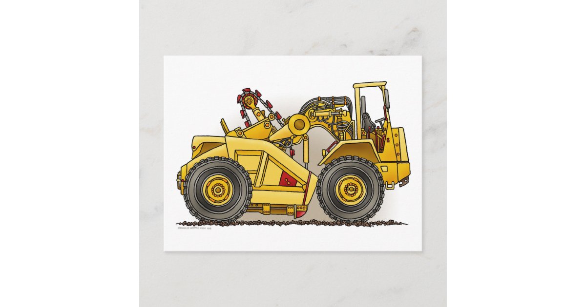 Earthmover Scraper Post Card | Zazzle