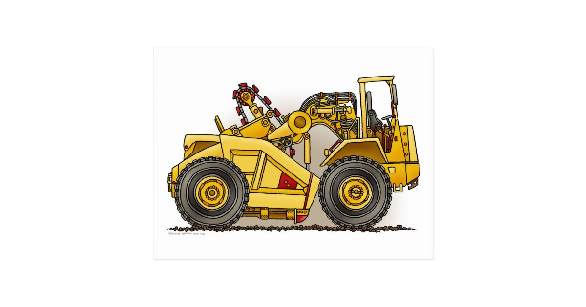 Earthmover Scraper Post Card | Zazzle.com