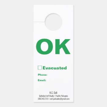 Earthquake Safety Help/okay_kc Soll Door Hanger by UCanSayThatAgain at Zazzle