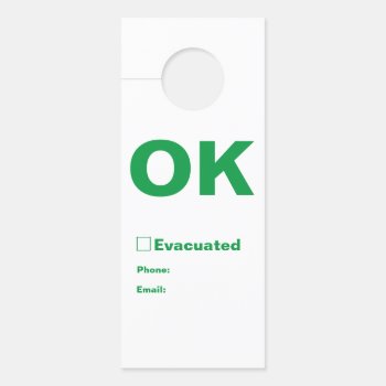 Earthquake Safety Need Help I'm Okay Door Hanger by UCanSayThatAgain at Zazzle