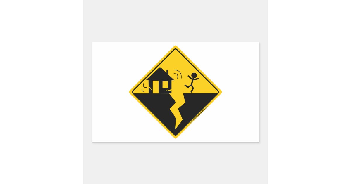 Earthquake Warning Merchandise and Clothing Rectangular Sticker | Zazzle